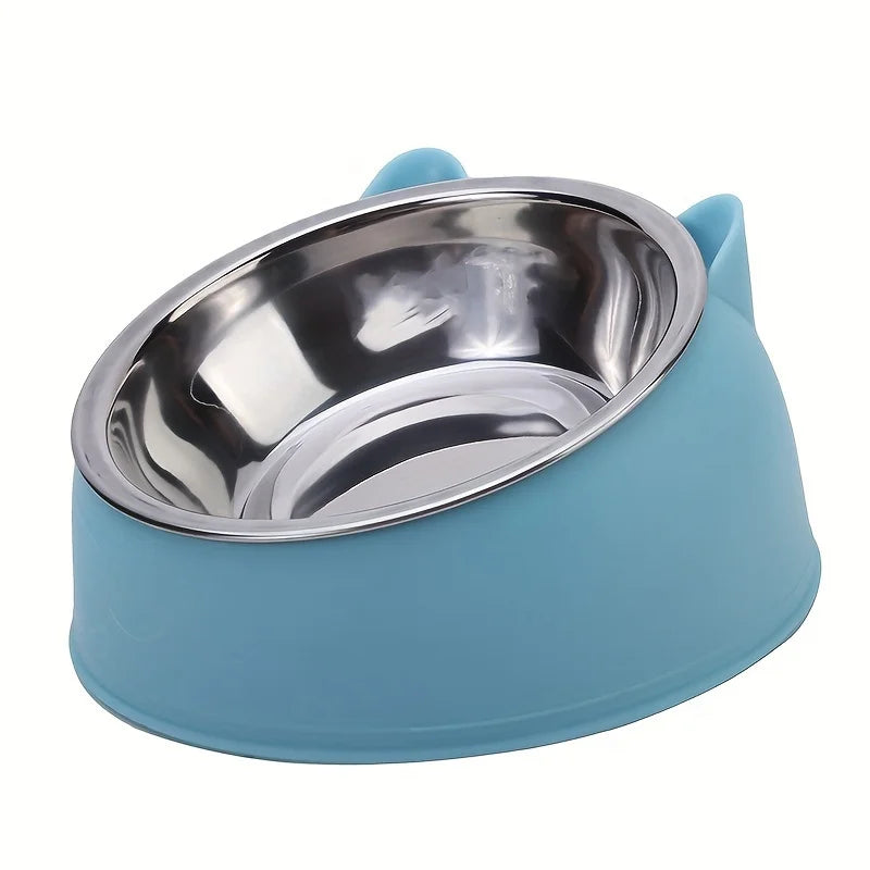 1Pc Stainless Steel Food Drinking Feeding Bowls, for Kitten Puppy Cats Dogs Daily Feeding, Durable Non-Slip Pet Feeder Supplies