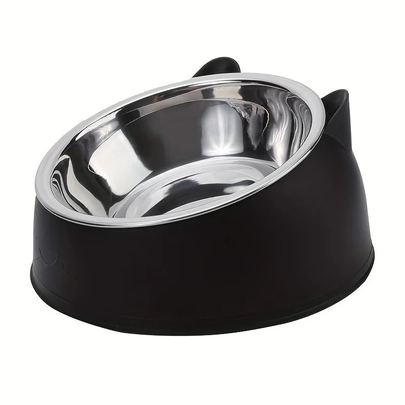 1Pc Stainless Steel Food Drinking Feeding Bowls, for Kitten Puppy Cats Dogs Daily Feeding, Durable Non-Slip Pet Feeder Supplies