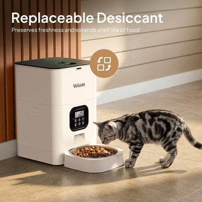 Automatic Cat Feeders - Timed Pet Feeder for Cats and Dogs with Dry Food Dispenser, Desiccant Bag, Programmable Portion Control, 4 Daily Meals, 10S Voice Recorder