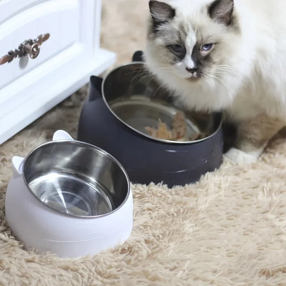 1Pc Stainless Steel Food Drinking Feeding Bowls, for Kitten Puppy Cats Dogs Daily Feeding, Durable Non-Slip Pet Feeder Supplies