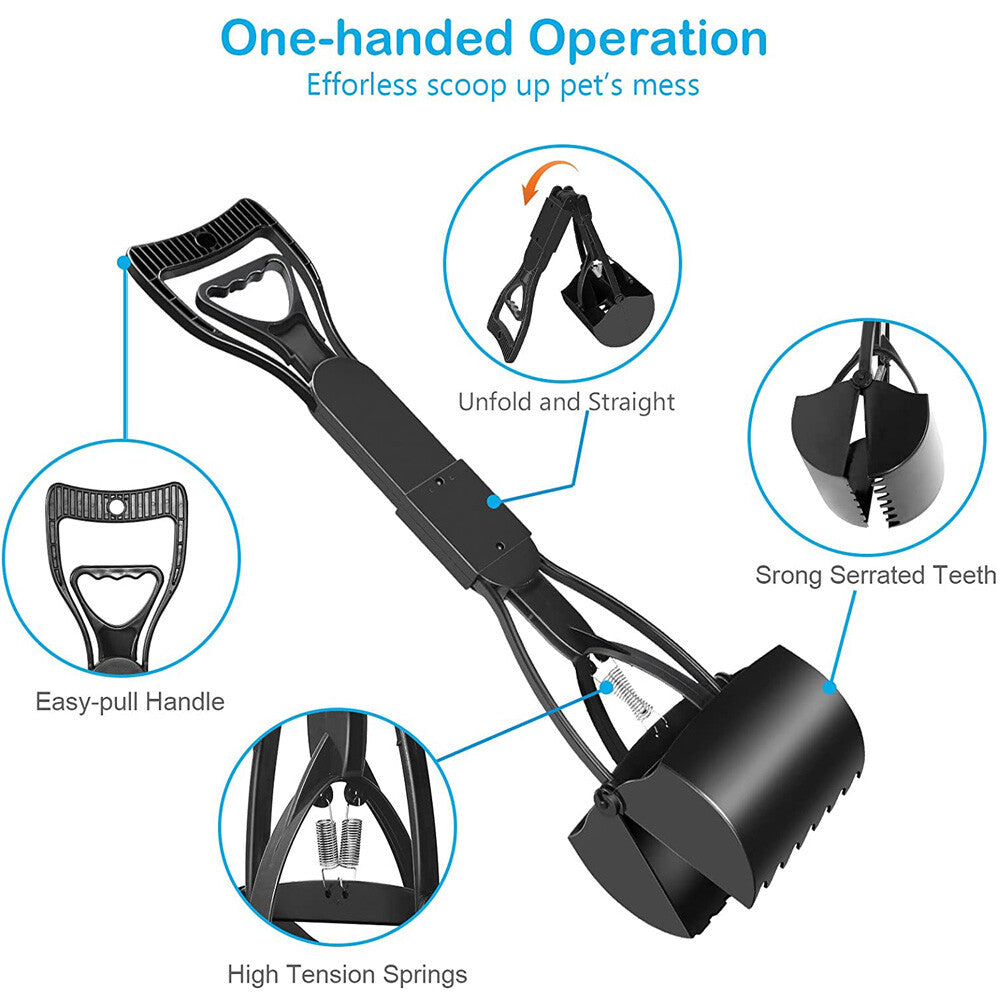 Non-Breakable Pet Dog Pooper Scooper with Handle Portable Scooper Waste Pick Up