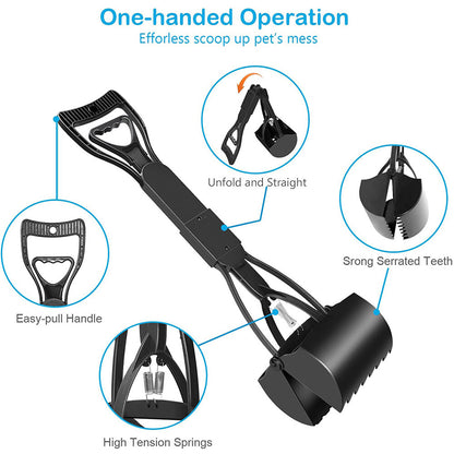 Non-Breakable Pet Dog Pooper Scooper with Handle Portable Scooper Waste Pick Up