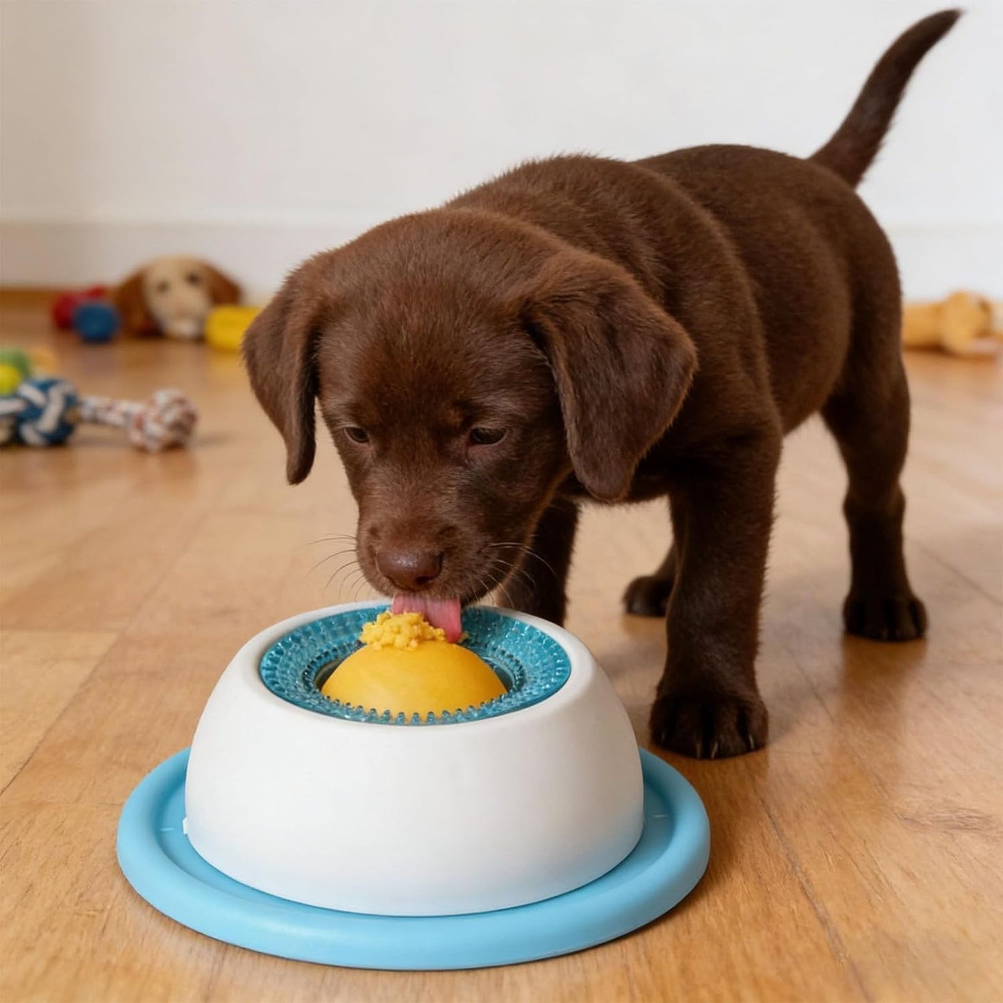 Dog Licking Bowl, Dog Lick Ball, Interactive Slow Feeder & Anxiety Relief Treat Dispenser with Non-Slip Base for Puppy Kitten Mental Stimulation.
