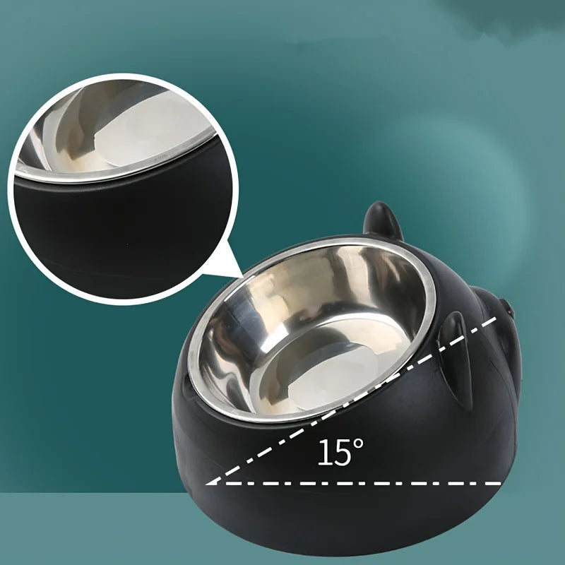 1Pc Stainless Steel Food Drinking Feeding Bowls, for Kitten Puppy Cats Dogs Daily Feeding, Durable Non-Slip Pet Feeder Supplies